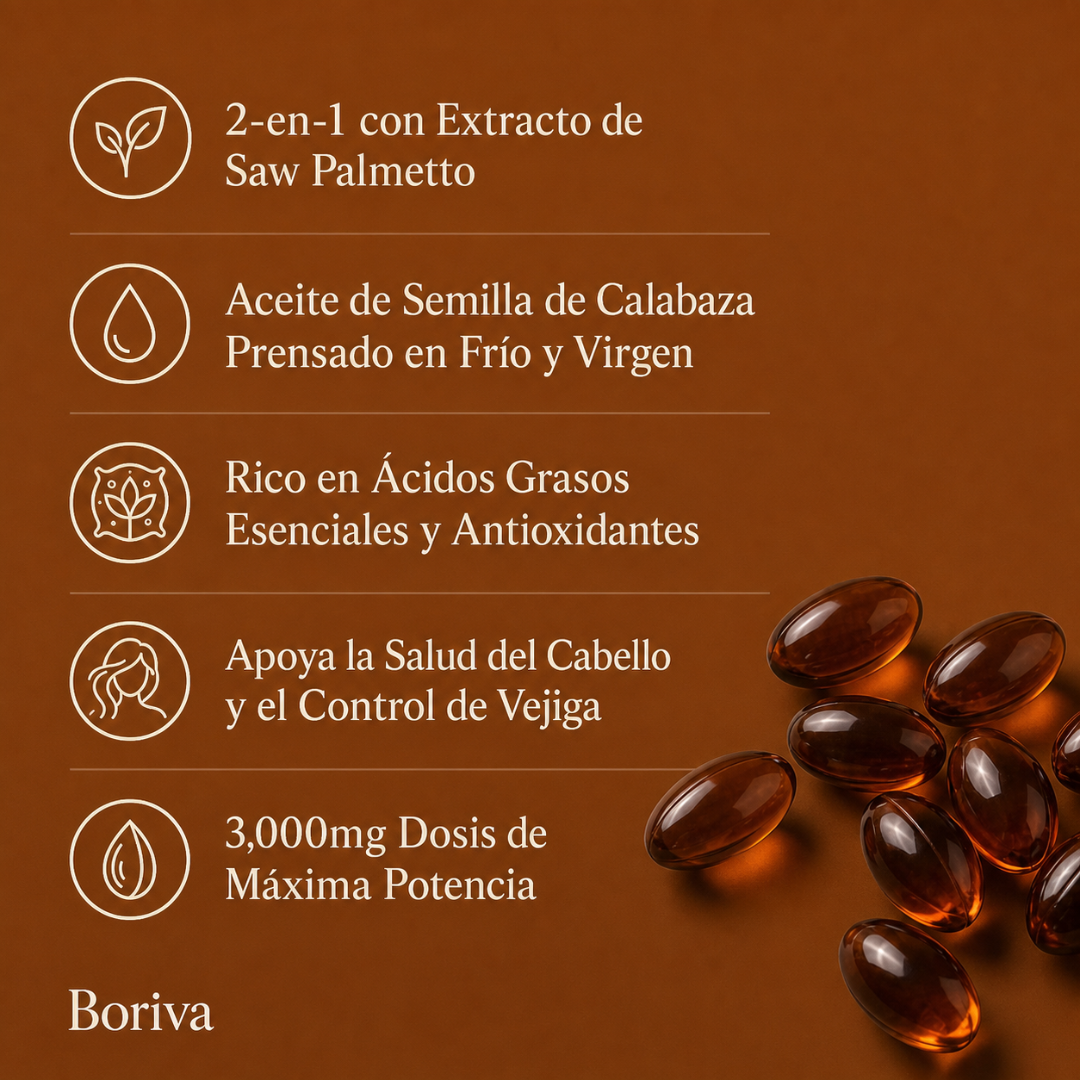 Boriva Softgels de Aceite de Semilla de Calabaza