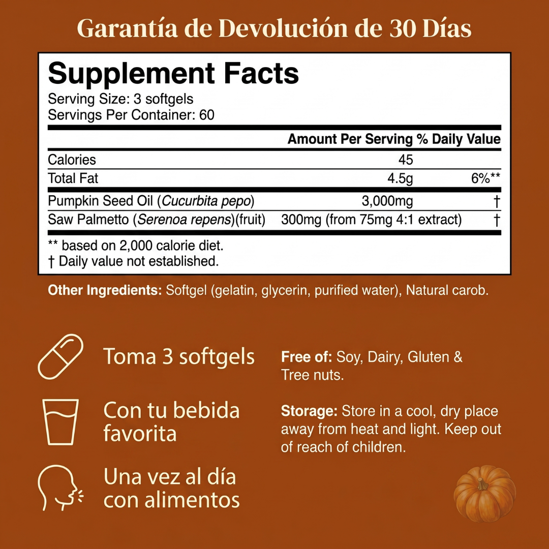 Boriva Softgels de Aceite de Semilla de Calabaza