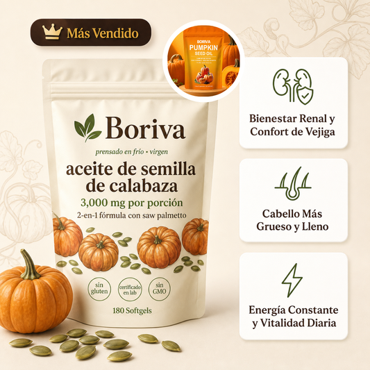 Boriva Softgels de Aceite de Semilla de Calabaza
